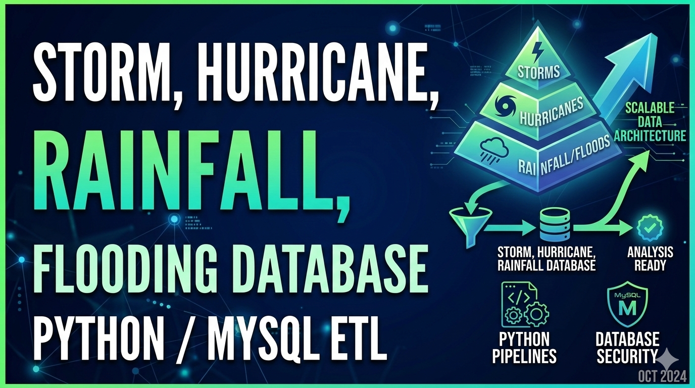 Storm, Hurricane, Rainfall, Flooding Database